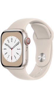Apple Watch Series 8 GPS+Cell 41 mm aluminio blanco estrella y correa deportiva blanco estrella