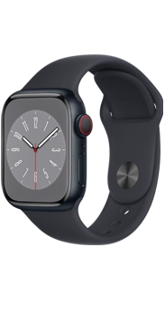 Apple Watch Series 8 GPS+Cell 41 mm aluminio medianoche y correa deportiva medianoche