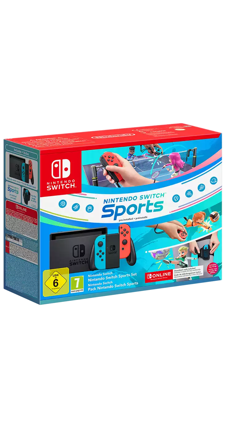 Nintendo Switch HW + Switch Sports + Cinta pierna + Suscripción 3 meses
