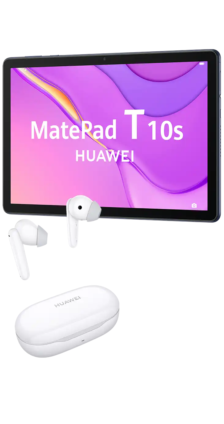 Huawei MatePad T10s WiFi 64 GB gris + Freebuds SE blanco