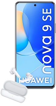 Huawei nova 9 SE negro + Freebuds SE blanco