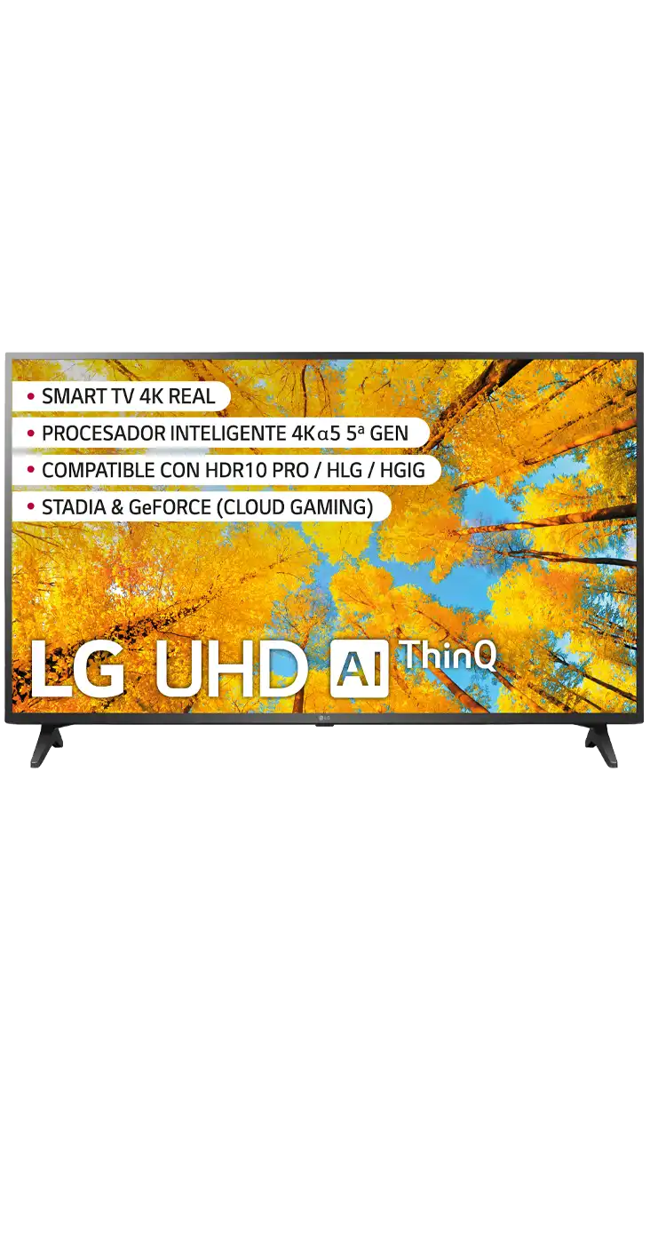 LG televisor 55 Smart TV UQ75 4K negro