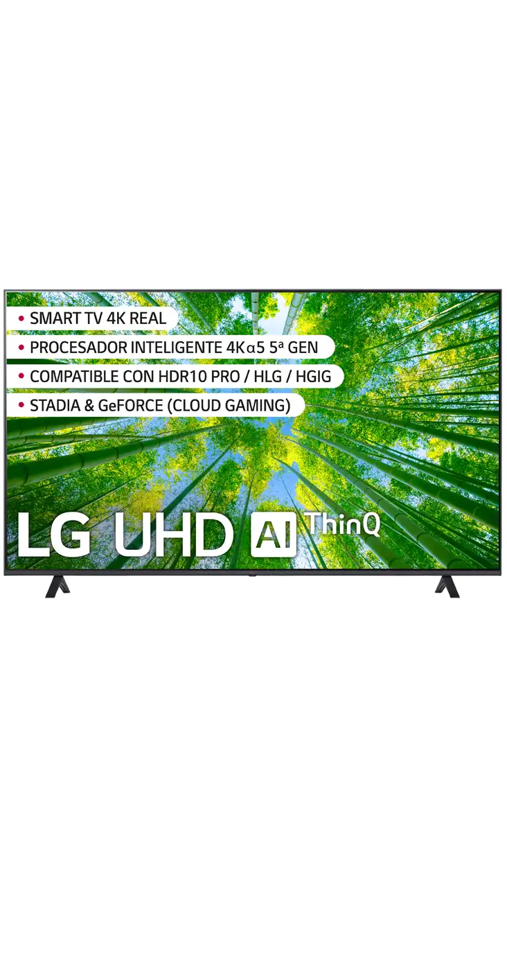 LG televisor 75 Smart TV UQ80 4K negro