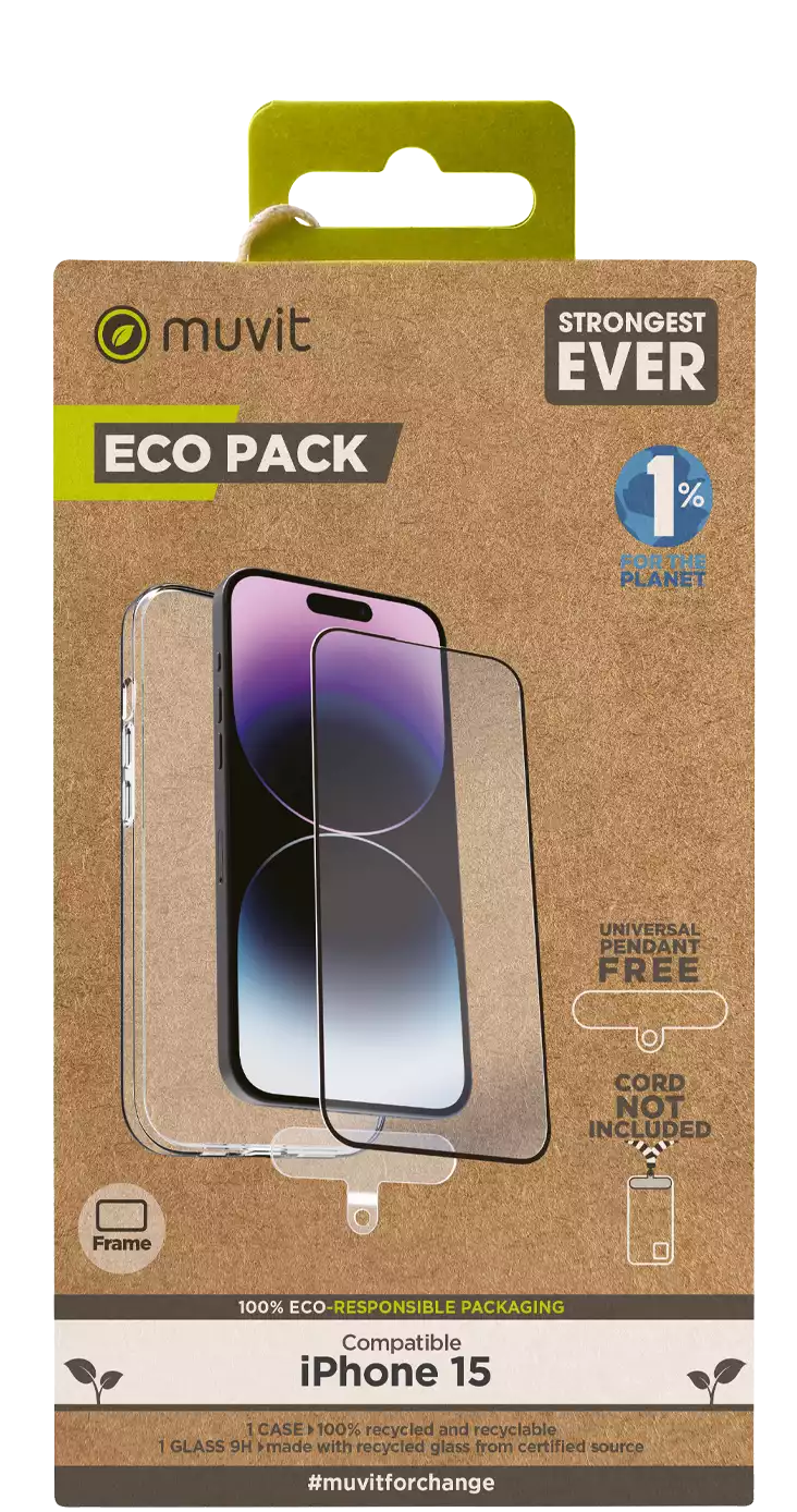 Muvit Muvit Funda + Protector de Pantalla Eco para iPhone 15