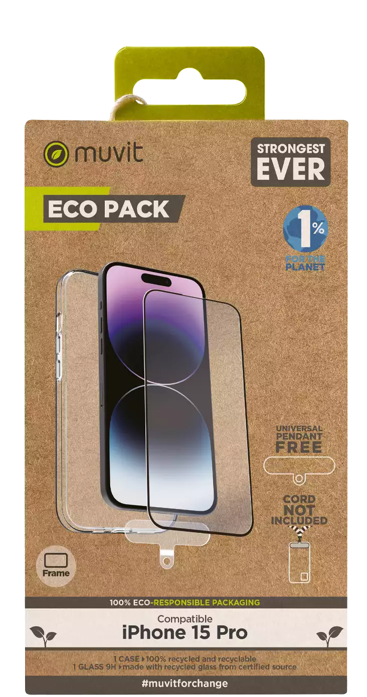 Muvit Muvit Funda + Protector de Pantalla Eco para iPhone 15 Pro