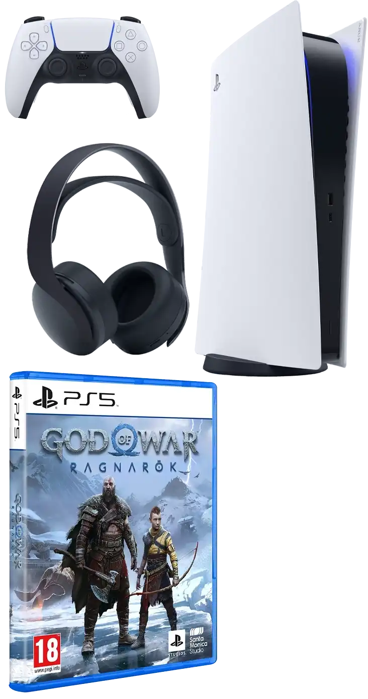 Sony PlayStation 5 Digital Edition + God of War Ragnarok + Pulse 3D