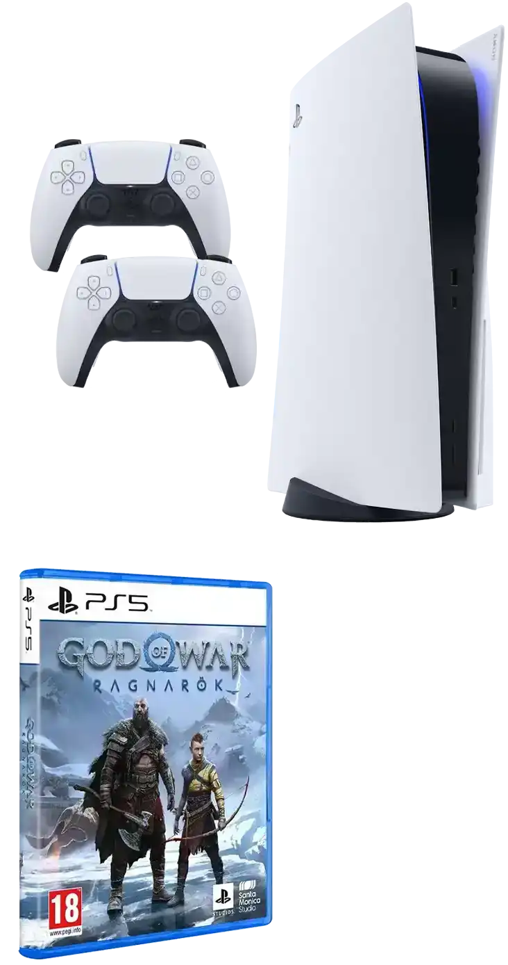 Sony PlayStation 5 + God of War Ragnarok + mando adicional