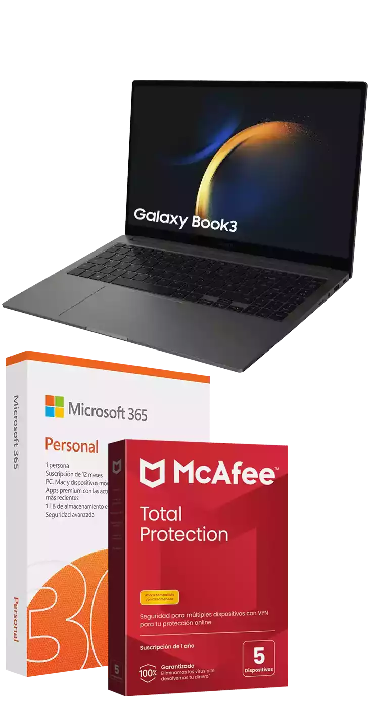 Samsung Galaxy Book3 i5 + Microsoft Office 365 Personal + Antivirus McAfee