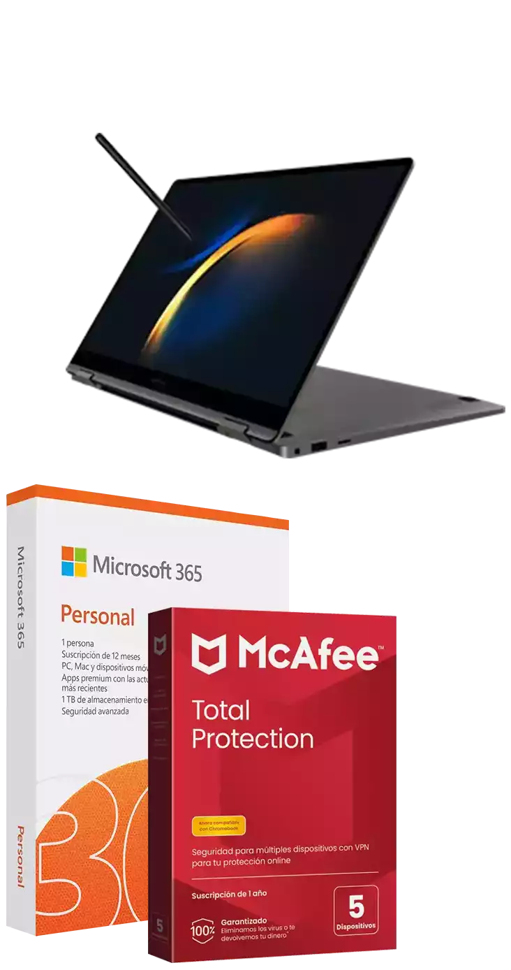 Samsung Galaxy Book3 360 15 i7 + Microsoft Office 365 Personal + Antivirus McAfee