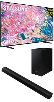 Samsung televisor 75 Smart TV QLED QE75Q60B negro + barra de sonido HW B430 negro