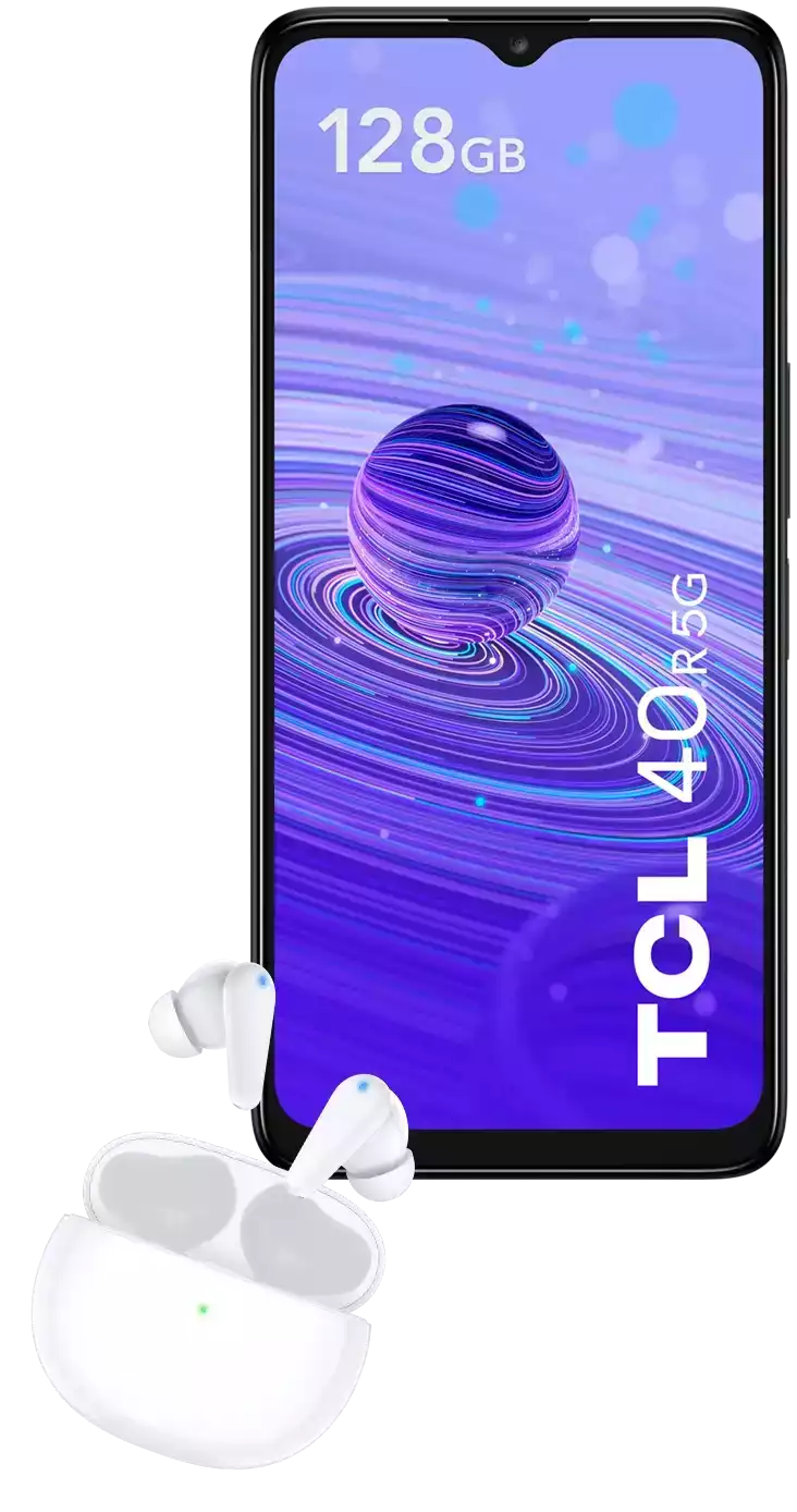 TCL TCL 40 R 5G 128GB negro + Moveaudio S180 blanco