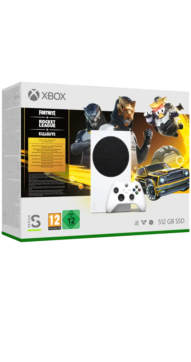 Microsoft Xbox Series S blanco + Fortnite + Rocket League + Fallguys